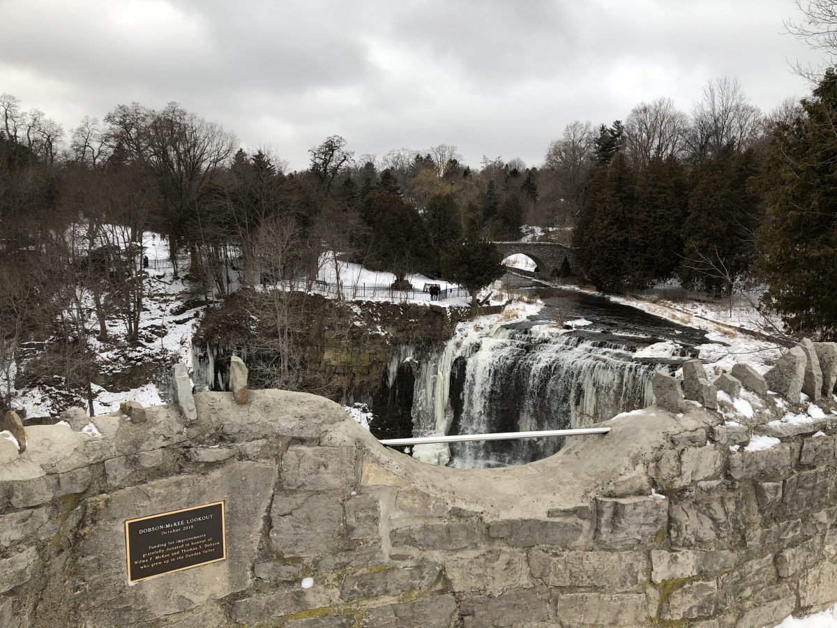 Webster Falls in Hamilton, one of Ontario's most beautiful \winter destinations.