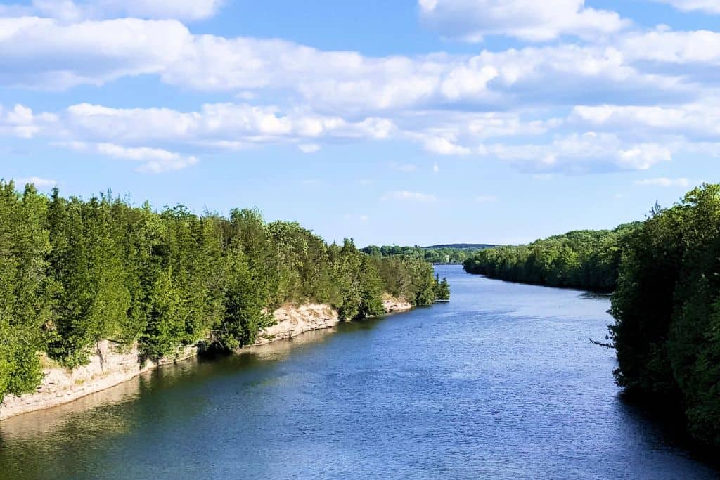 View from the Ranney Gorge Suspension Bridge in Campbellford Ontario